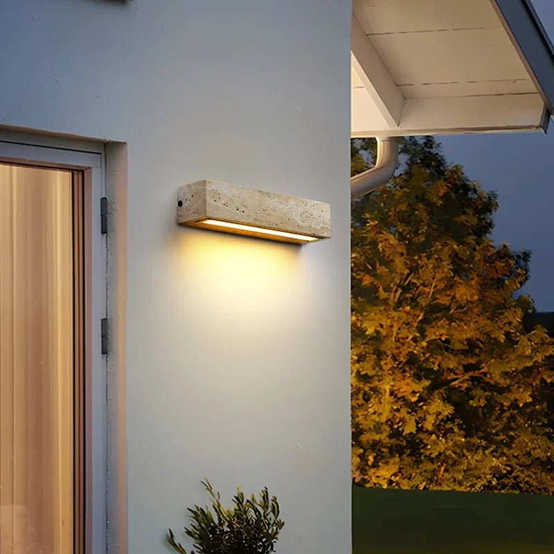 Waterproof Outdoor Long Line Stone LED Wall Lamp - Hans Lumiere