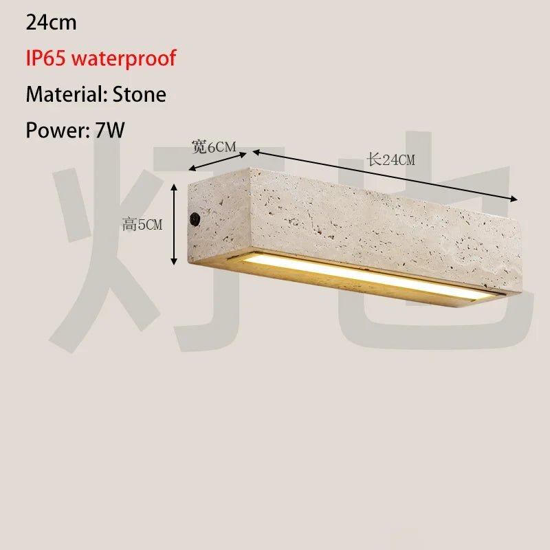 Waterproof Outdoor Long Line Stone LED Wall Lamp - Hans Lumiere