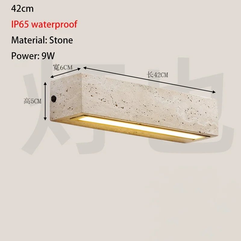Waterproof Outdoor Long Line Stone LED Wall Lamp - Hans Lumiere