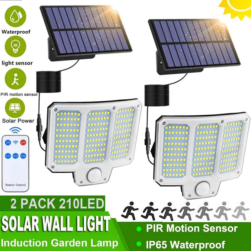 Waterproof Solar Light 210 LED Reflector With Motion Sensor - Hans Lumiere