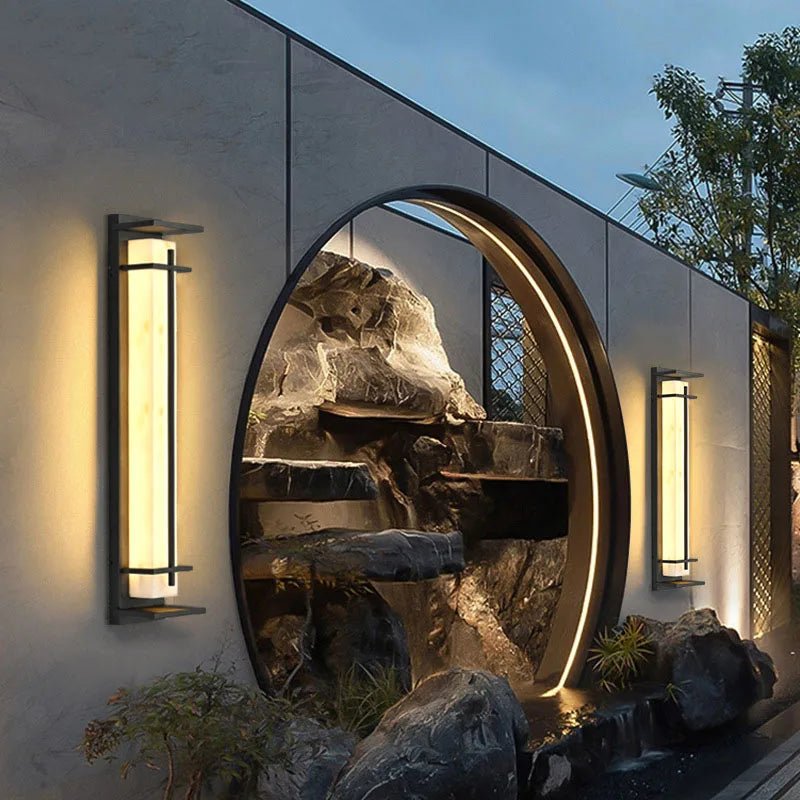Waterproof Stainless Steel Marble LED Wall Porch Lamp - Hans Lumiere