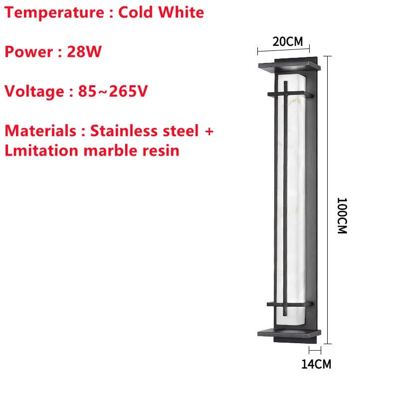 Waterproof Stainless Steel Marble LED Wall Porch Lamp - Hans Lumiere