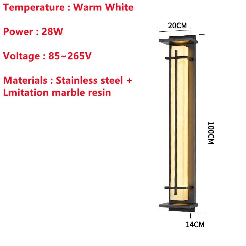 Waterproof Stainless Steel Marble LED Wall Porch Lamp - Hans Lumiere