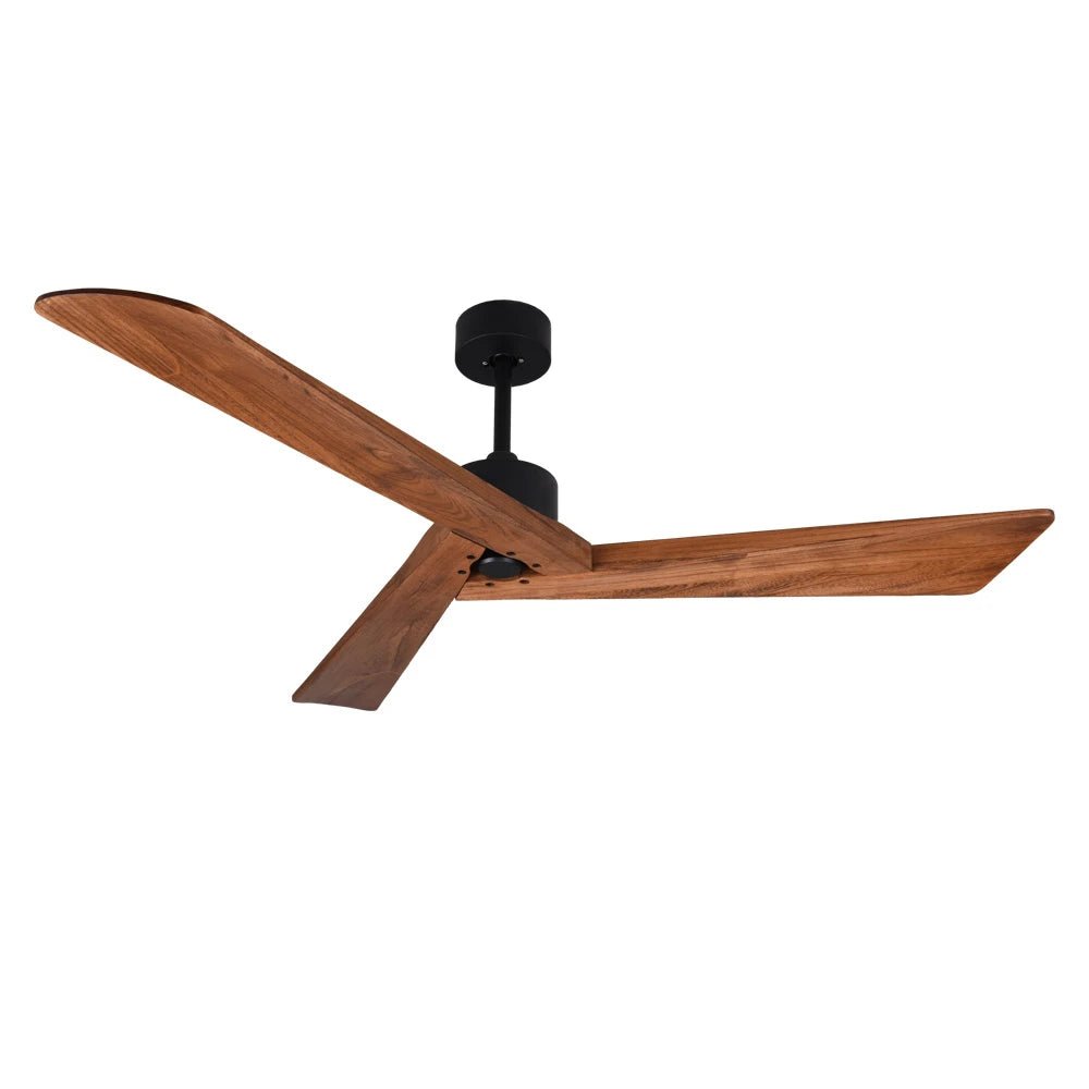 Wood Ceiling Fan Without Light With Remote Control - Hans Lumiere