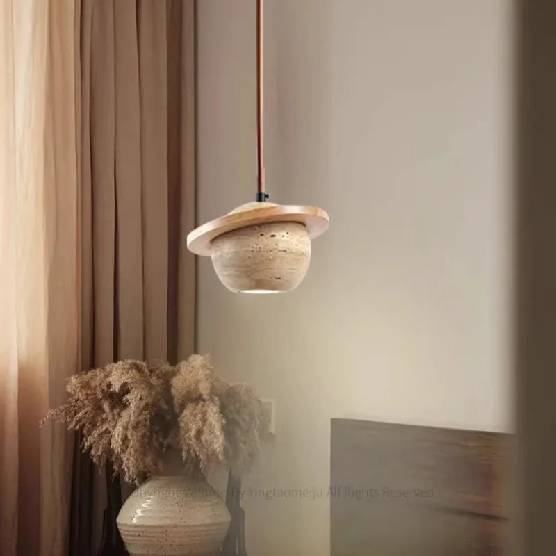 Yellow Cave Stone LED Pendant Lamp - Hans Lumiere