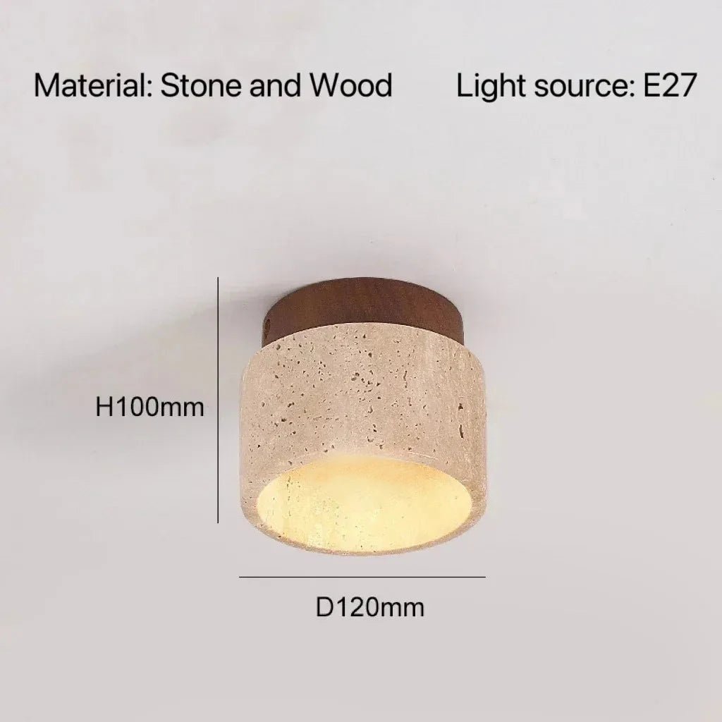 Yellow Marble Japanese Creative Natural Small Ceiling Light - Hans Lumiere