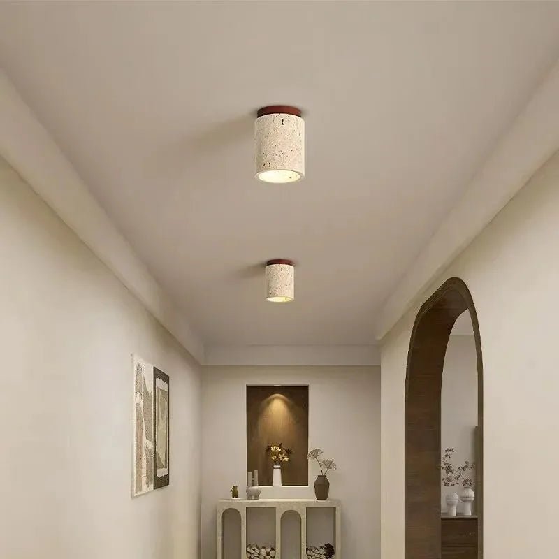 Yellow Marble Japanese Creative Natural Small Ceiling Light - Hans Lumiere