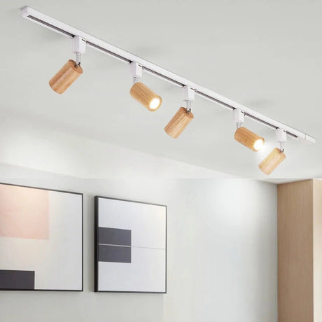 1 Piece Nordic Solid Wooden LED Track Light - Hans Lumiere