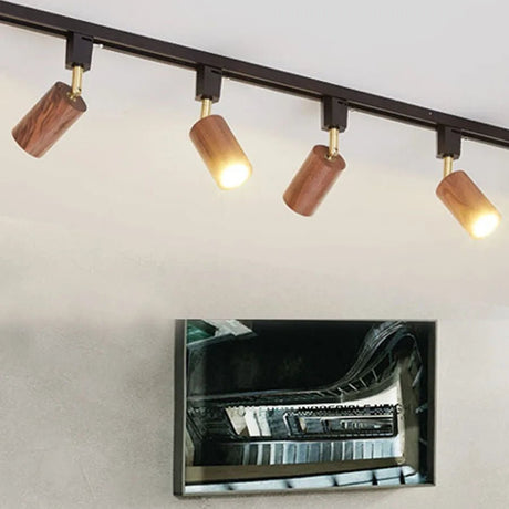 1 Piece Nordic Solid Wooden LED Track Light - Hans Lumiere