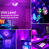 15W BR30 LED UV Black Light Bulb E26 E27, 395nm Glow Party Light - Hans Lumiere