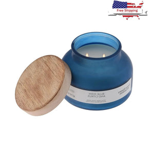 2 Wick Jar Blue Fern Citrus Scented Candle - Hans Lumiere