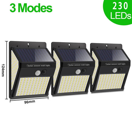 230 LED Outdoor Solar Lamp With 3 Modes Motion Sensor - Hans Lumiere