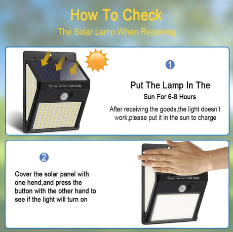 230 LED Outdoor Solar Lamp With 3 Modes Motion Sensor - Hans Lumiere