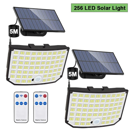 256 LED Outdoor Solar Super Bright Light With Remote - Hans Lumiere