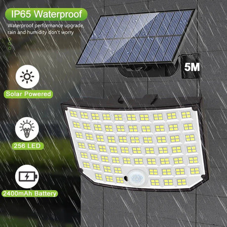 256 LED Outdoor Solar Super Bright Light With Remote - Hans Lumiere