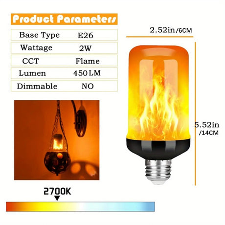 2PCS Outdoor LED Flame Light Bulbs With Upside Down Effect - Hans Lumiere