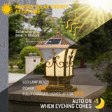 3-Color Solar Post & Pillar Lamp – Remote Control, IP66 Waterproof - Hans Lumiere