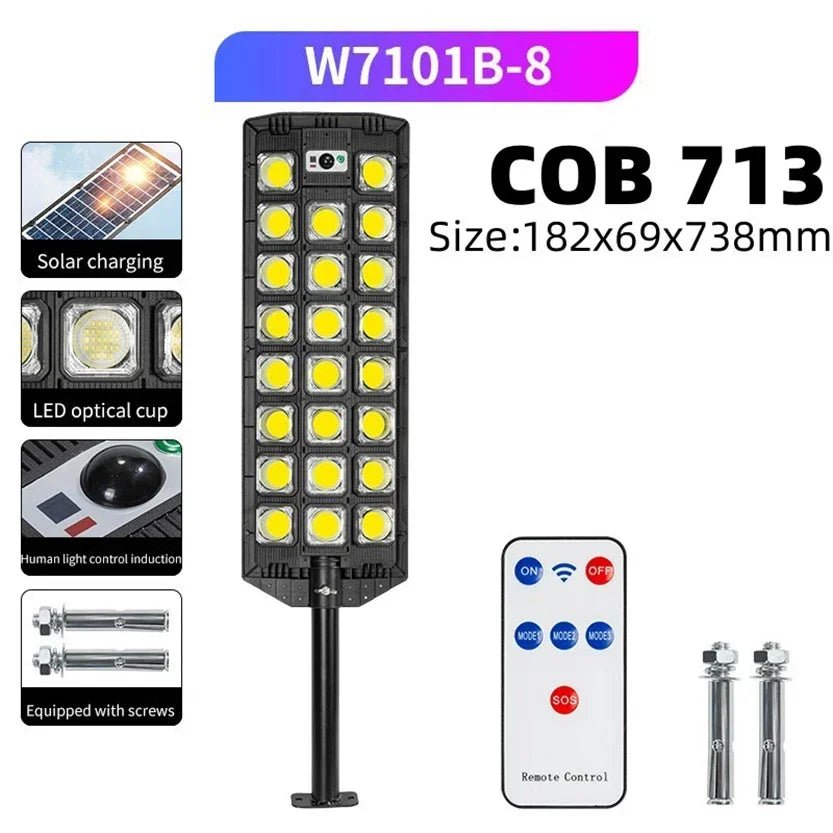 30000LM LED Solar Street Lights With Motion Sensor - Hans Lumiere