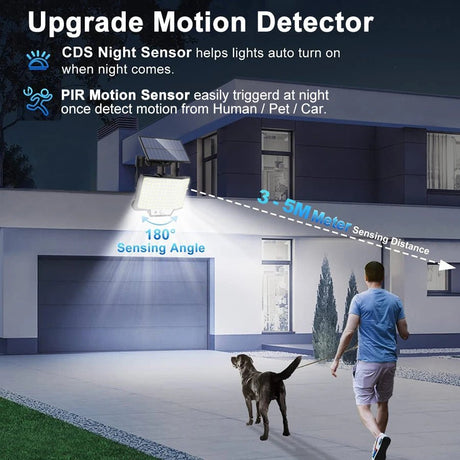 348LED Solar Lamp Outdoor Security Light With Motion Sensor - Hans Lumiere