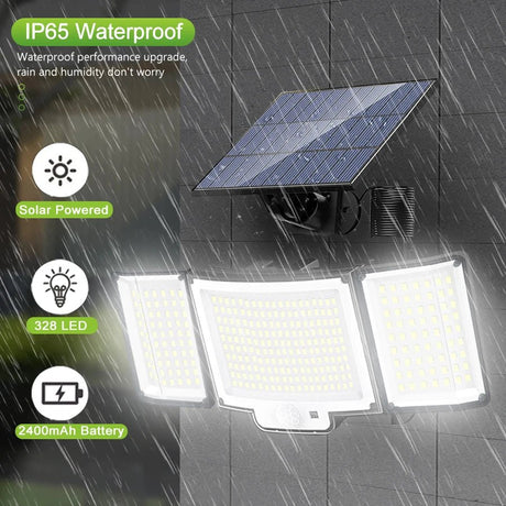 348LED Solar Lamp Outdoor Security Light With Motion Sensor - Hans Lumiere