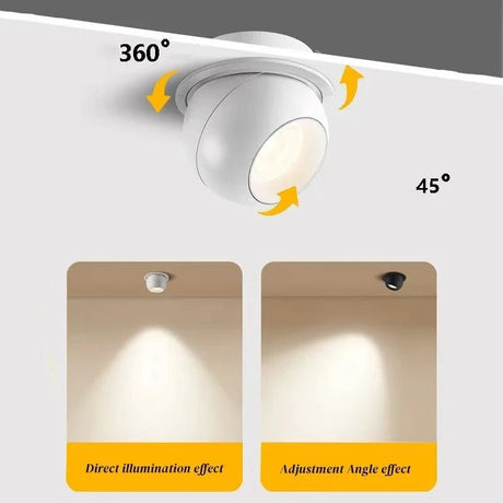 360 ° Adjustable Embedded Anti Glare Dimmable Spotlight LED Downlight - Hans Lumiere