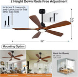 42/52/60 Inch Vintage Large Strong Wind LED Ceiling Fan Light - Hans Lumiere