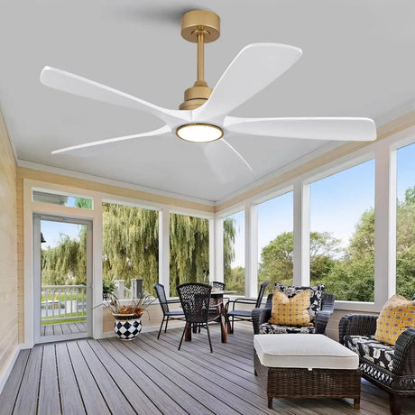42/52/60 Inch Vintage Large Strong Wind LED Ceiling Fan Light - Hans Lumiere