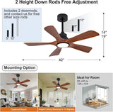 42/52/60 Inch Vintage Large Strong Wind LED Ceiling Fan Light - Hans Lumiere