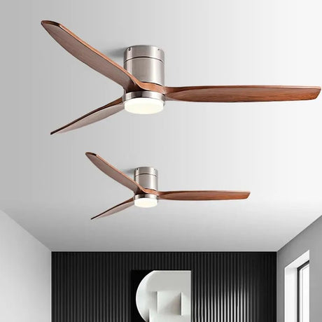 42/52/60inch Low Floor LED Ceiling Fan With 3 Colors Dimmable Light - Hans Lumiere