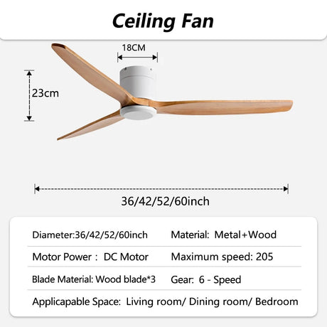 42/52/60inch Low Floor LED Ceiling Fan With 3 Colors Dimmable Light - Hans Lumiere