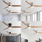 42/52/60inch Low Floor LED Ceiling Fan With 3 Colors Dimmable Light - Hans Lumiere