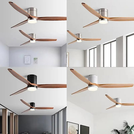 42/52/60inch Low Floor LED Ceiling Fan With 3 Colors Dimmable Light - Hans Lumiere