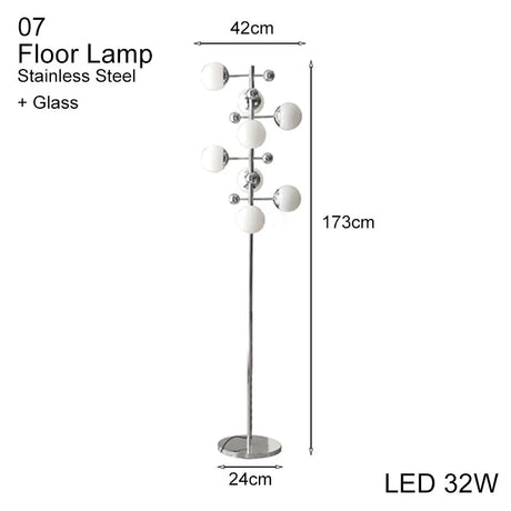 5 Light LED Globe Tall Pole Tree Standing Lamp - Hans Lumiere