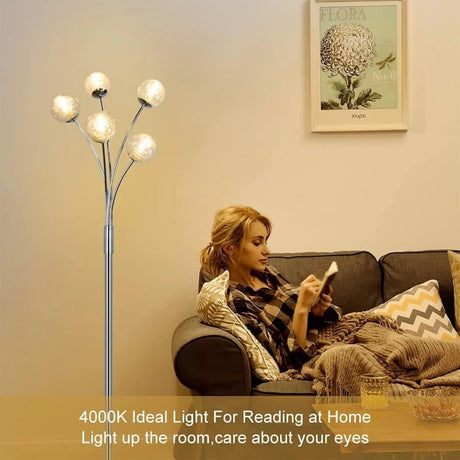 5 Light LED Globe Tall Pole Tree Standing Lamp - Hans Lumiere