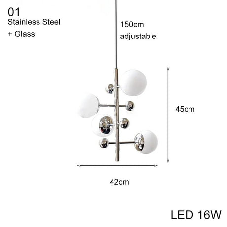 5 Light LED Globe Tall Pole Tree Standing Lamp - Hans Lumiere