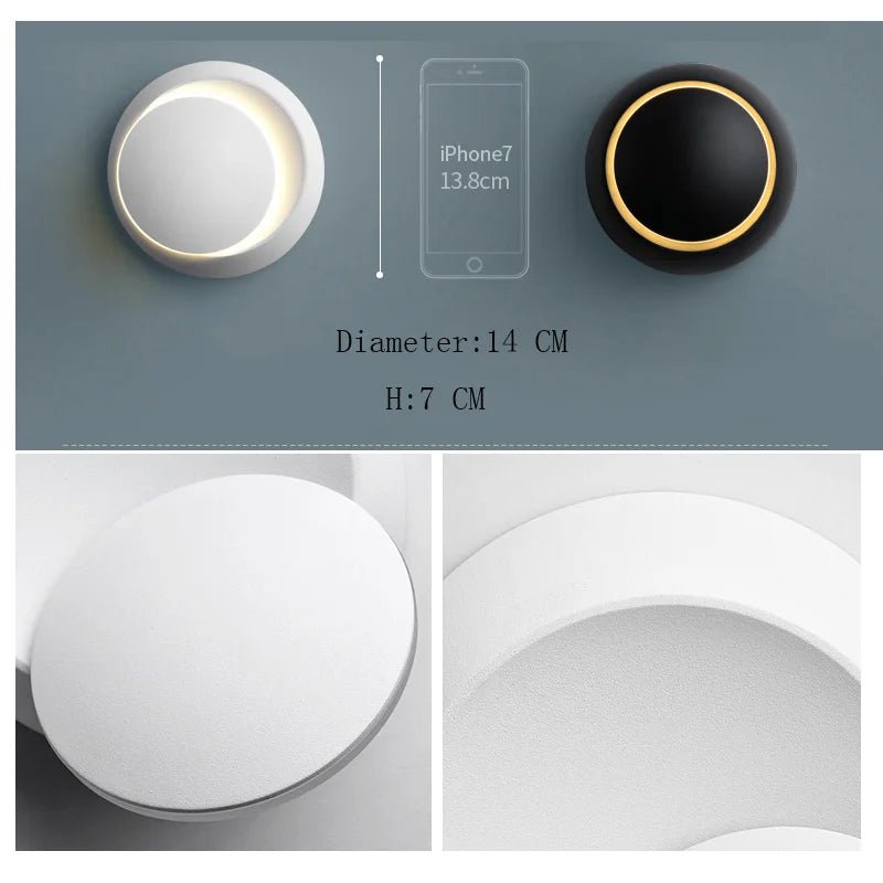 5W LED Aluminum Wall Sconce, 350° Rotatable for Living Room & Bedroom - Hans Lumiere