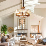 6 Lights 24 Inch Round Crystal Chandelier - Hans Lumiere