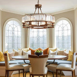 6 Lights 24 Inch Round Crystal Chandelier - Hans Lumiere