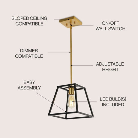 8 - Light Farmhouse Industrial Iron LED Pendant Light - Hans Lumiere