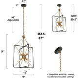 8 - Light Gold and Black Geometric Chandelier - Hans Lumiere
