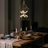 8 - Light Gold and Black Geometric Chandelier - Hans Lumiere