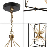 8 - Light Gold and Black Geometric Chandelier - Hans Lumiere