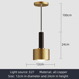 Modern Copper Pendant Light, Single-Head Rope Ceiling Lamp