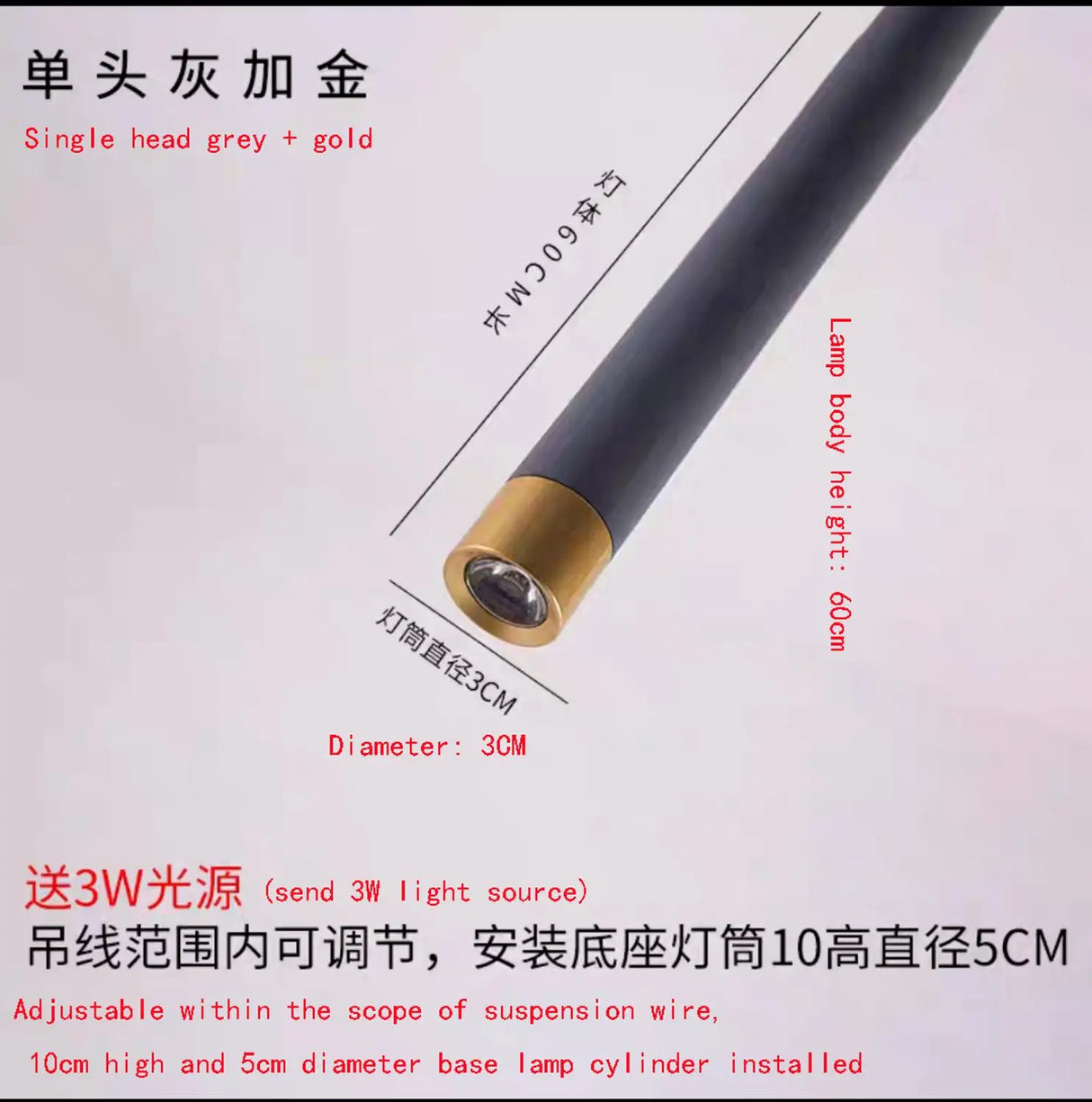 LED Cylinder Tube Pendant Light for Kitchen Island