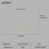 Nordic Modern LED Pendant Light in Gold or Black