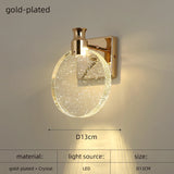Modern LED Crystal Wall Sconce, Luxury Bedside Light