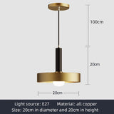 Modern Copper Pendant Light, Single-Head Rope Ceiling Lamp