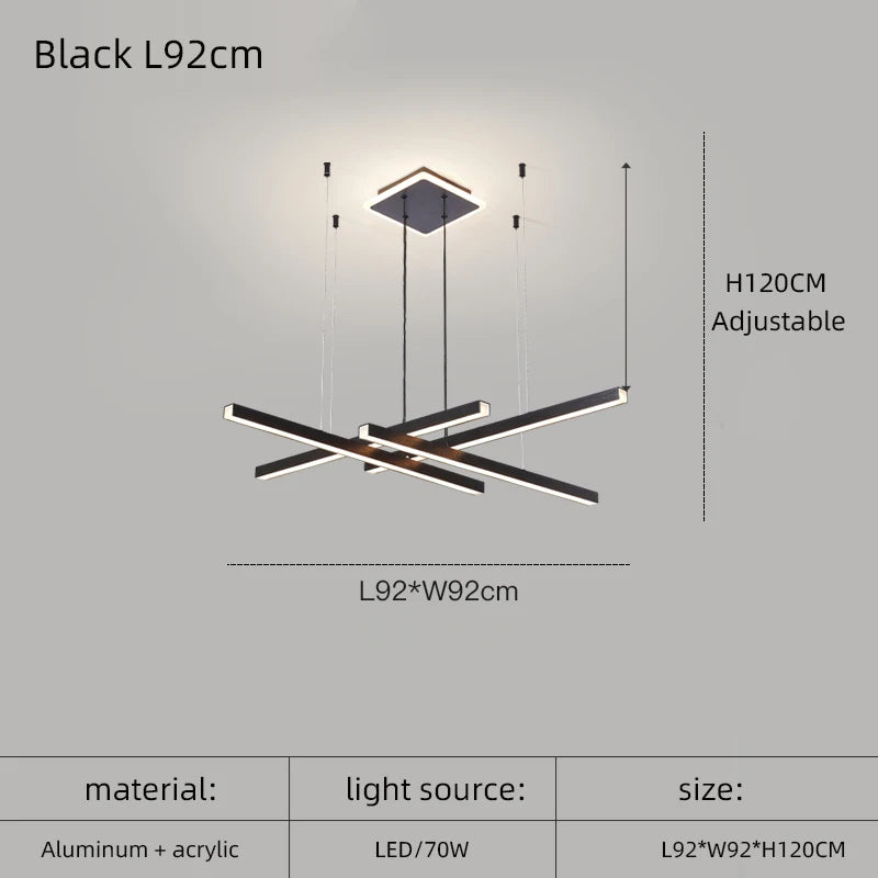 Nordic Modern Dimmable LED Ring Chandelier for Living Room