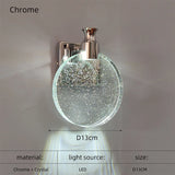 Modern LED Crystal Wall Sconce, Luxury Bedside Light