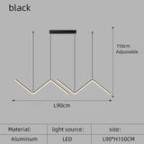 Nordic Modern LED Pendant Light in Gold or Black
